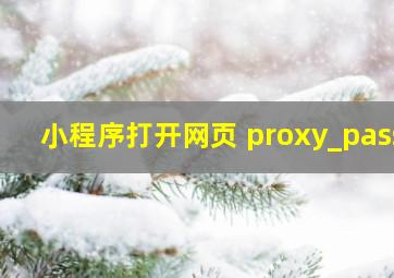 小程序打开网页 proxy_pass